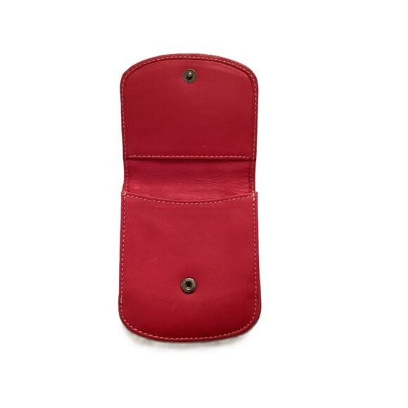 The Original Taxi Wallet, Leather, Red, Compact Design 4" X 3.5" - Picture 3 of 9